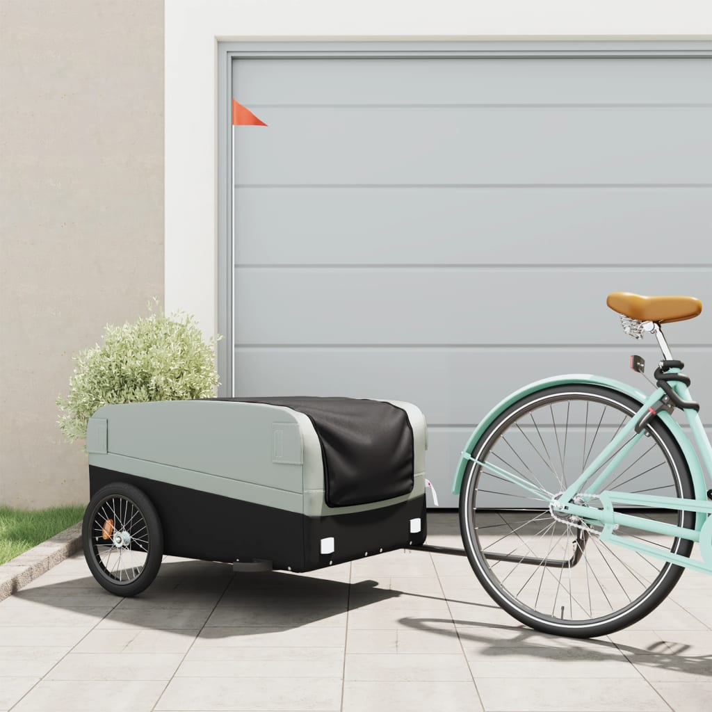 Bike Trailer Black and 45 kg Iron Width 137 cm Grey