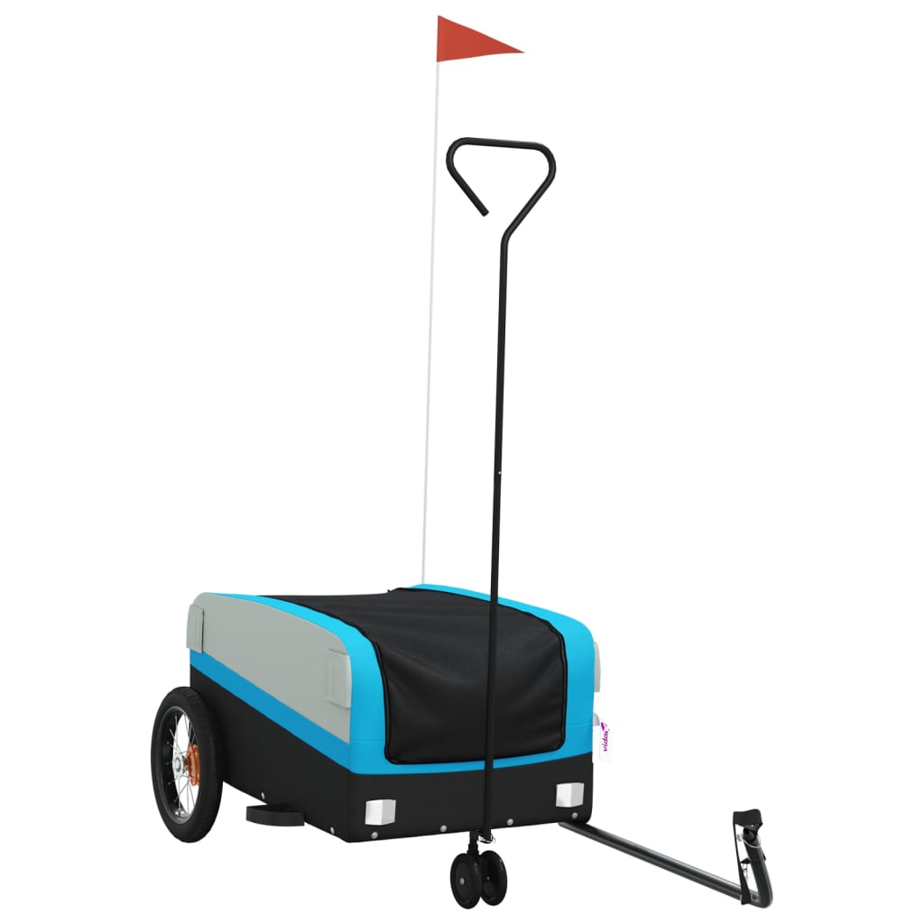 Bike Trailer Black and 30 kg Iron Width 122 cm Blue 53 cm 53 cm
