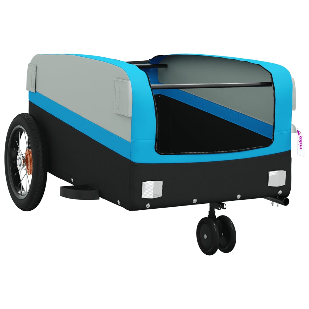 Bike Trailer Black and 30 kg Iron Width 122 cm Blue 53 cm 53 cm