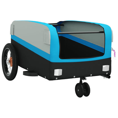 Bike Trailer Black and 30 kg Iron Width 122 cm Blue 53 cm 53 cm
