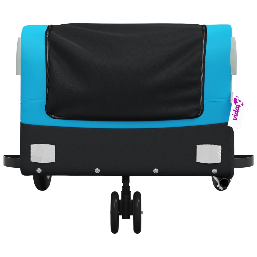 Bike Trailer Black and 30 kg Iron Width 122 cm Blue 53 cm 53 cm