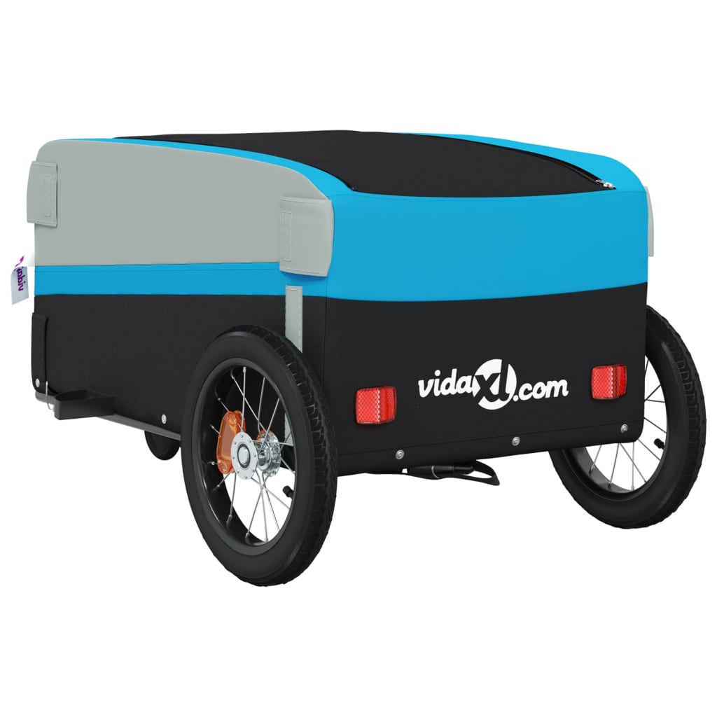 Bike Trailer Black and 30 kg Iron Width 122 cm Blue 53 cm 53 cm
