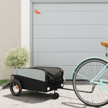 Bike Trailer Black and 30 kg Iron Width 122 cm Black 53 cm 53 cm