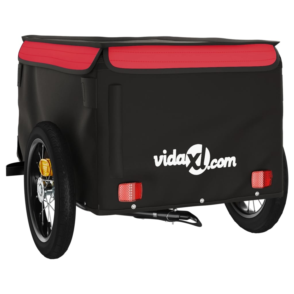 Bike Trailer Black and 30 kg Iron Height 44 cm Red