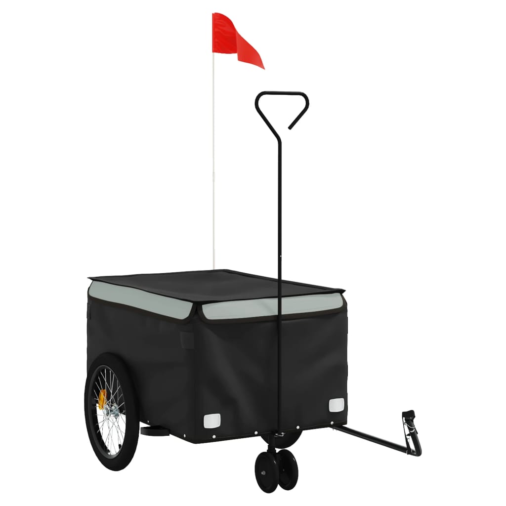 Bike Trailer Black and 30 kg Iron Height 45 cm Grey
