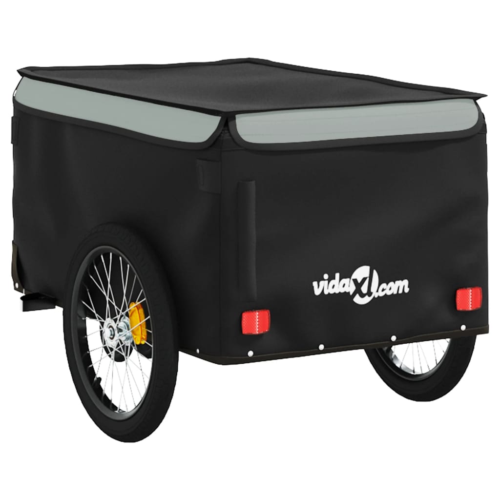 Bike Trailer Black and 30 kg Iron Height 45 cm Grey