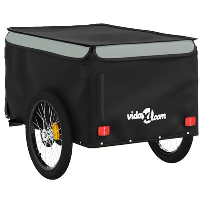 Bike Trailer Black and 30 kg Iron Height 45 cm Grey