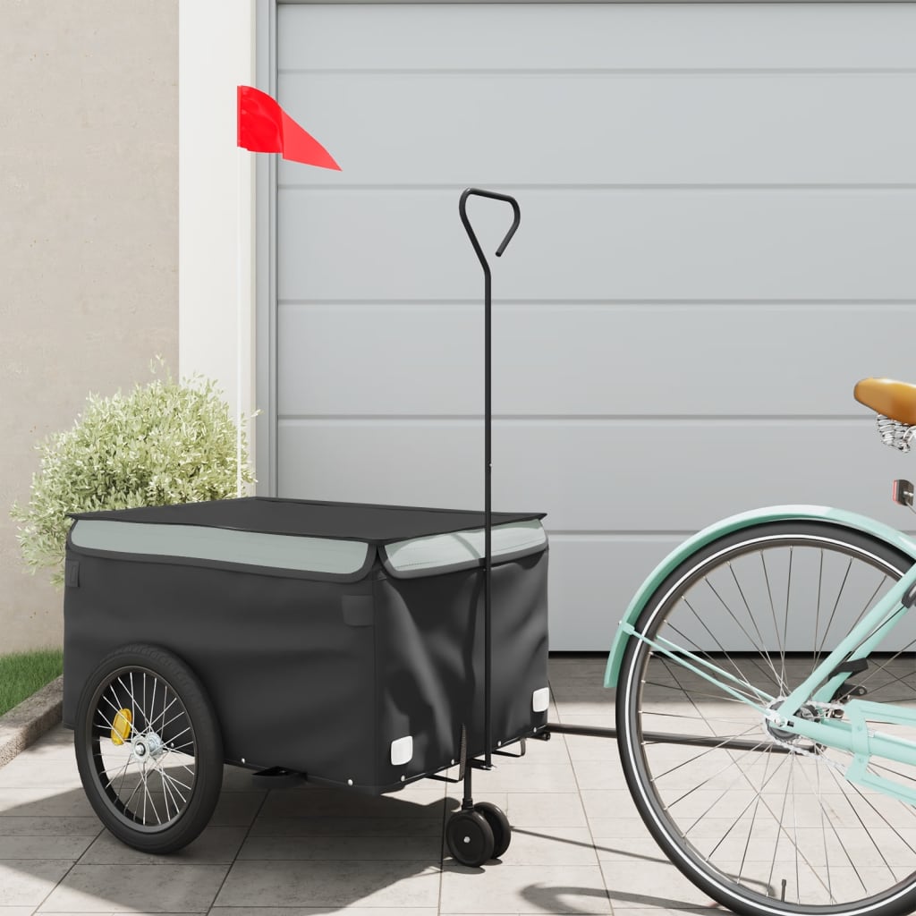 Bike Trailer Black and 30 kg Iron Height 45 cm Grey
