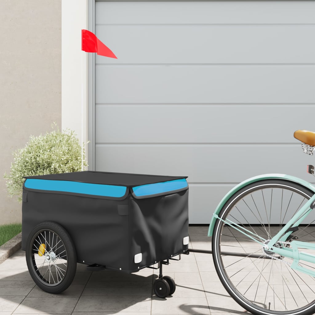 Bike Trailer Black and 30 kg Iron Height 45 cm Blue