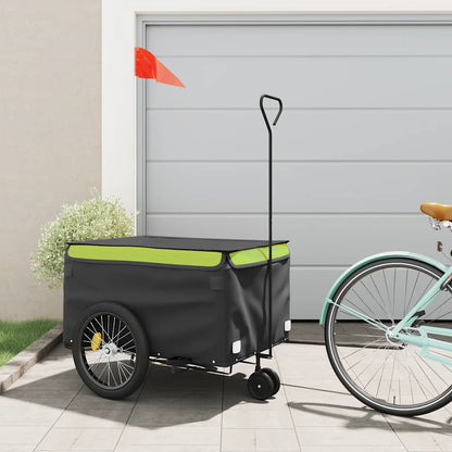 Bike Trailer Black and 45 kg Iron Height 59 cm Green 137 cm 68 cm