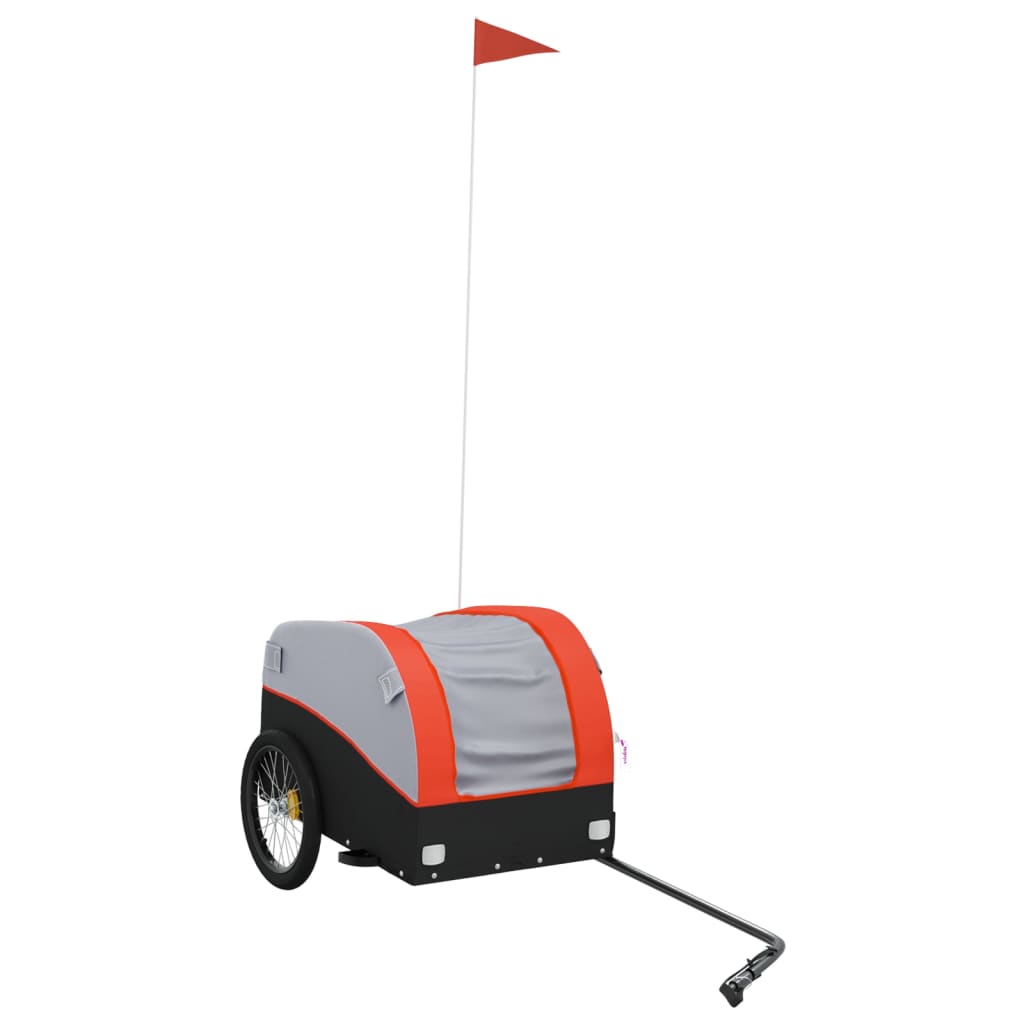 Bike Trailer Black and 30 kg Iron Height 53 cm Orange 123 cm 52 cm