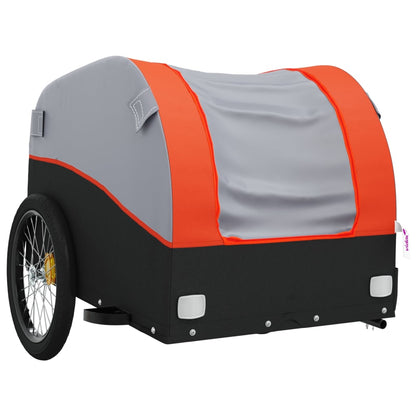 Bike Trailer Black and 30 kg Iron Height 53 cm Orange 123 cm 52 cm
