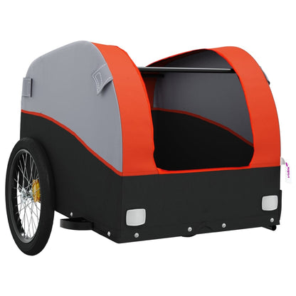 Bike Trailer Black and 30 kg Iron Height 53 cm Orange 123 cm 52 cm