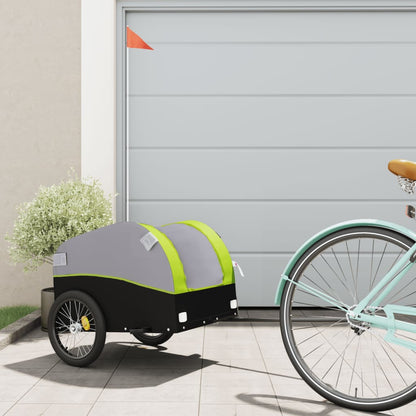 Bike Trailer Black and 30 kg Iron Height 53 cm Green 123 cm 52 cm