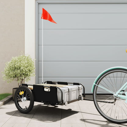 Bike Trailer Oxford Fabric and Iron Height 36 cm Black 126 cm 63 cm