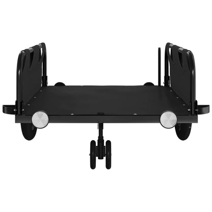 Bike Trailer Oxford Fabric and Iron Height 36 cm Black 124 cm 64.5 cm