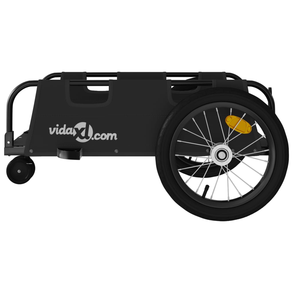 Bike Trailer Oxford Fabric and Iron Height 36 cm Black 124 cm 64.5 cm
