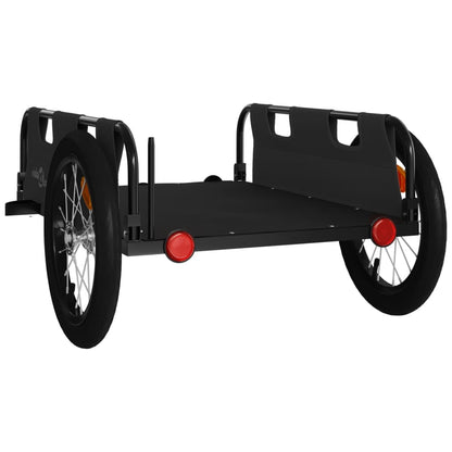Bike Trailer Oxford Fabric and Iron Height 36 cm Black 124 cm 64.5 cm