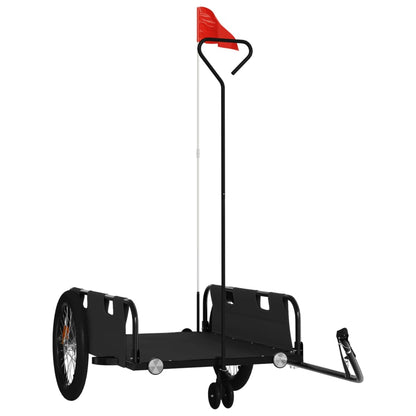 Bike Trailer and Black Oxford Fabric and Iron Height 37 cm Black