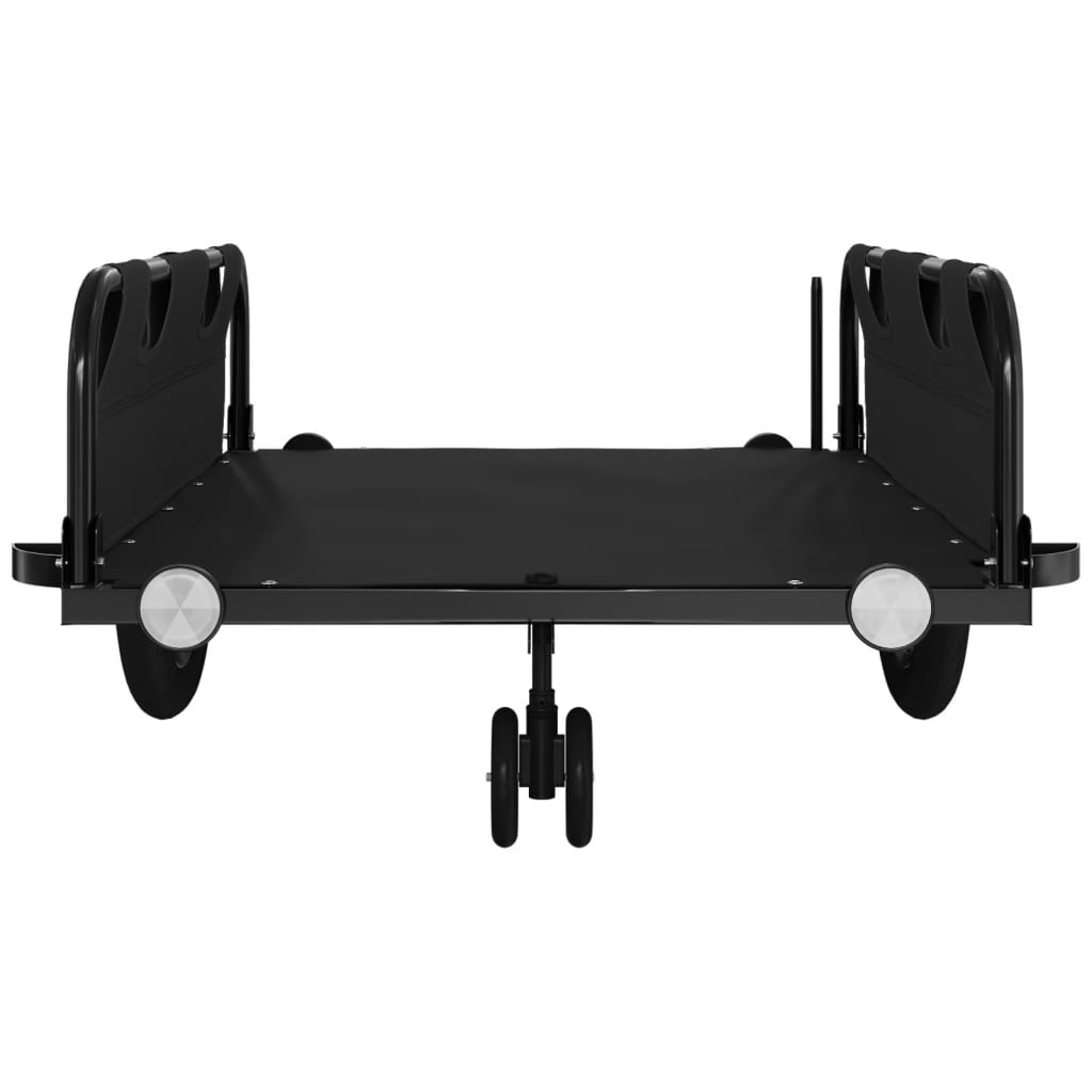 Bike Trailer and Black Oxford Fabric and Iron Height 37 cm Black