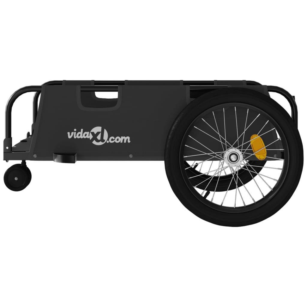 Bike Trailer and Black Oxford Fabric and Iron Height 37 cm Black