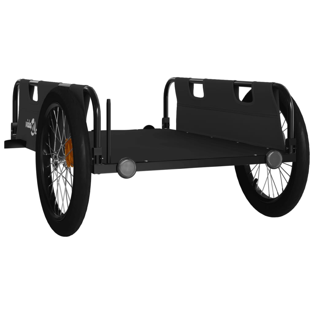 Bike Trailer and Black Oxford Fabric and Iron Height 37 cm Black