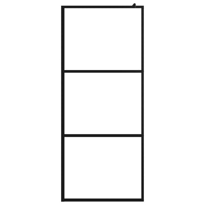 vidaXL Walk-in Shower Wall with Shelf Black 90x195 cm ESG Glass&Aluminium 4