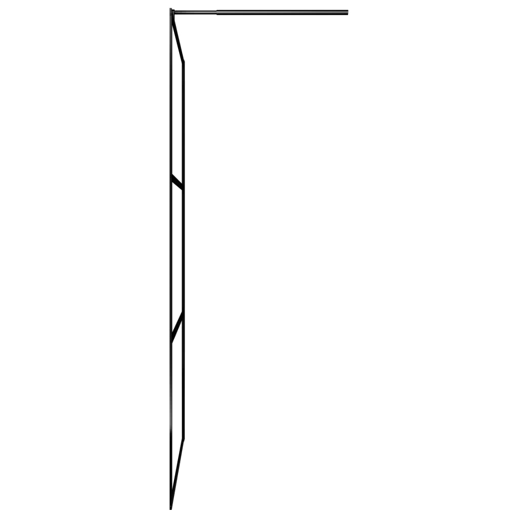 vidaXL Walk-in Shower Wall with Shelf Black 90x195 cm ESG Glass&Aluminium 6
