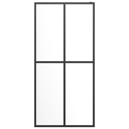 vidaXL Walk-in Shower Wall with Shelf Black 118x190 cm ESG Glass&Aluminium 4