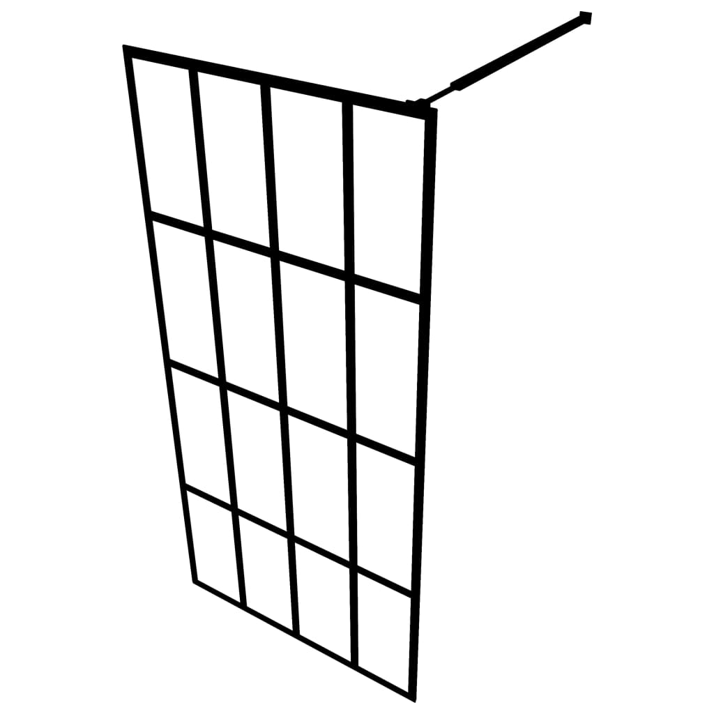 vidaXL Walk-in Shower Wall with Shelf Black 118x190 cm ESG Glass&Aluminium 5
