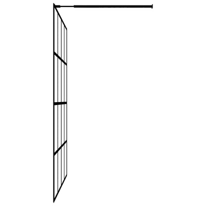 vidaXL Walk-in Shower Wall with Shelf Black 118x190 cm ESG Glass&Aluminium 6