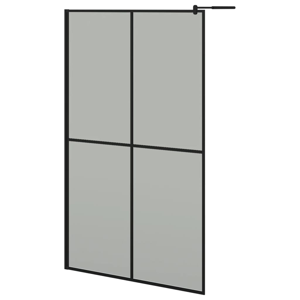 vidaXL Walk-in Shower Wall with Shelf Black 118x190 cm ESG Glass&Aluminium 3