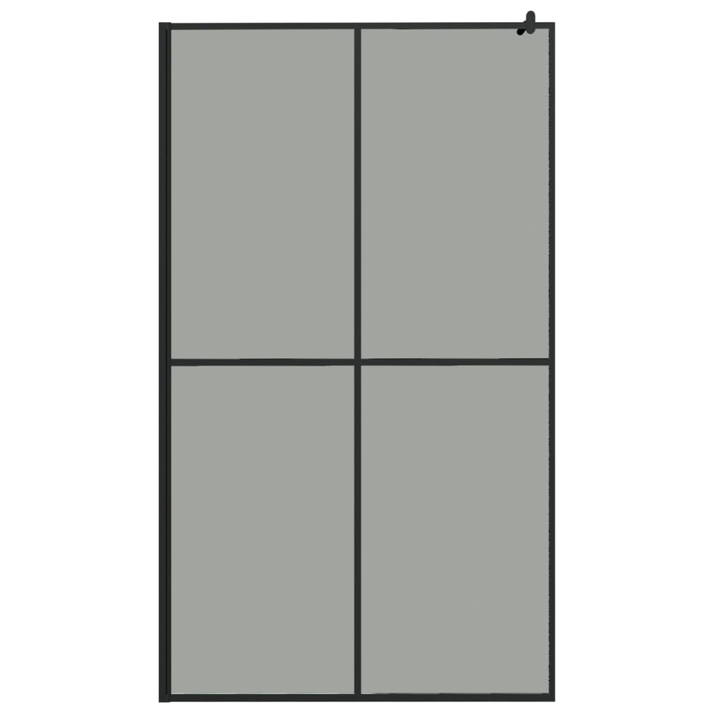 vidaXL Walk-in Shower Wall with Shelf Black 118x190 cm ESG Glass&Aluminium 4