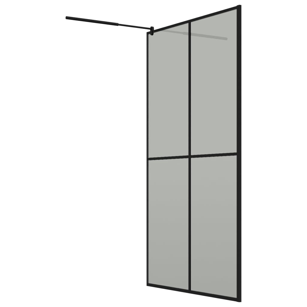 vidaXL Walk-in Shower Wall with Shelf Black 118x190 cm ESG Glass&Aluminium 5