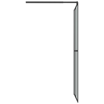 vidaXL Walk-in Shower Wall with Shelf Black 118x190 cm ESG Glass&Aluminium 6