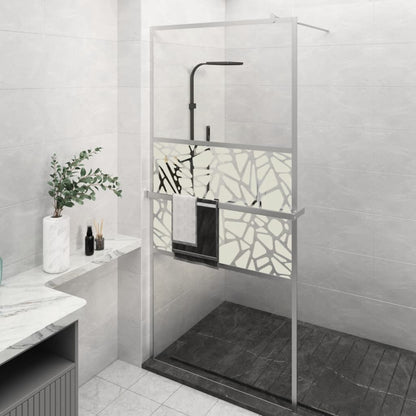 vidaXL Walk-in Shower Wall with Shelf Chrome
