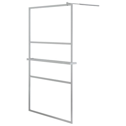 Walk-in Shower Wall with Shelf Chrome Frosted