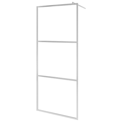 vidaXL Walk-in Shower Wall with Shelf Chrome 115x195 cm ESG Glass&Aluminium 3