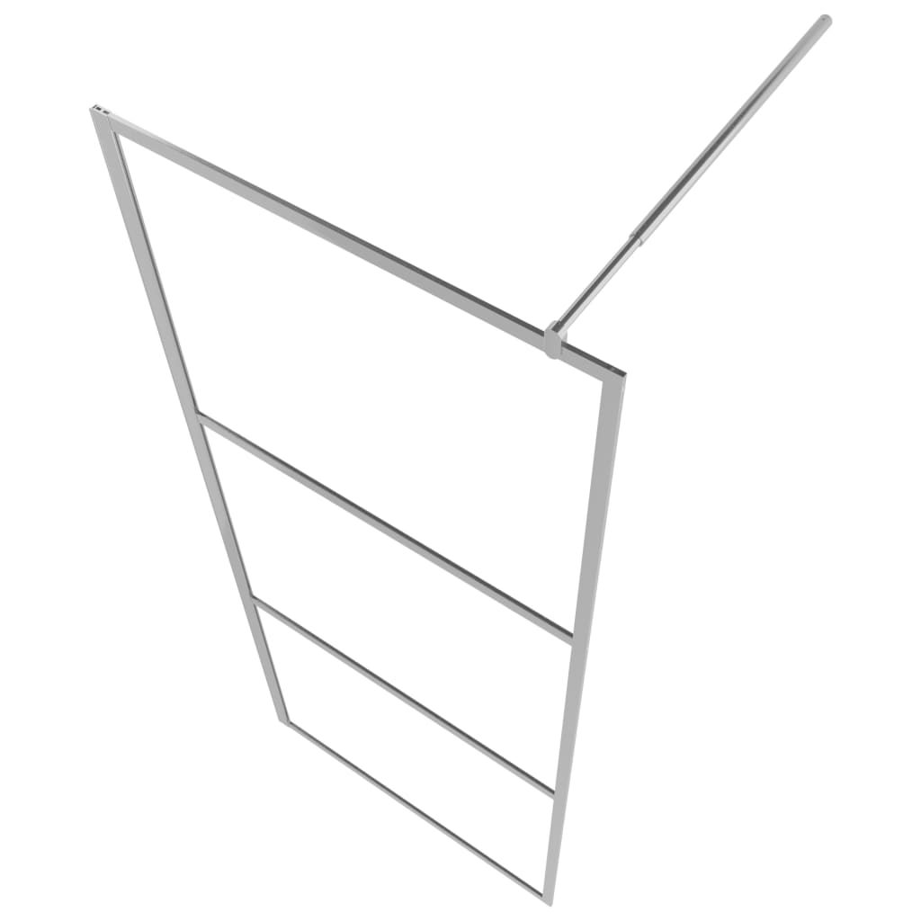 vidaXL Walk-in Shower Wall with Shelf Chrome 115x195 cm ESG Glass&Aluminium 5