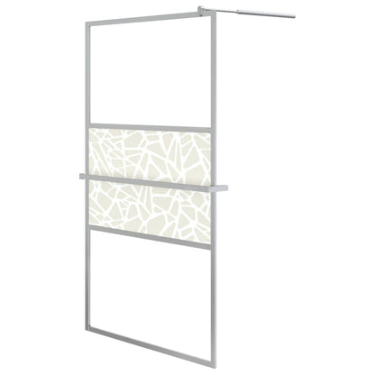 vidaXL Walk-in Shower Wall with Shelf Chrome 115x195 cm ESG Glass&Aluminium 2