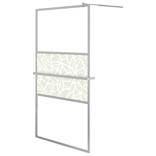 vidaXL Walk-in Shower Wall with Shelf Chrome 115x195 cm ESG Glass&Aluminium 2