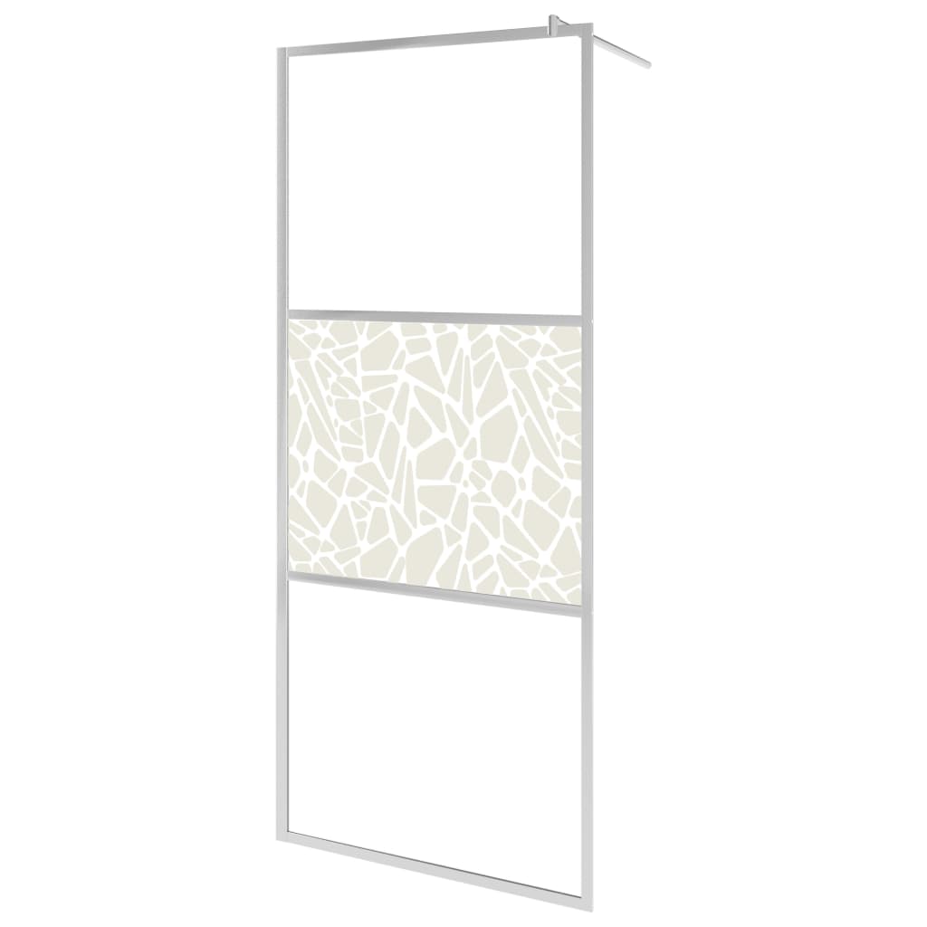 vidaXL Walk-in Shower Wall with Shelf Chrome 115x195 cm ESG Glass&Aluminium 3