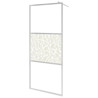 vidaXL Walk-in Shower Wall with Shelf Chrome 115x195 cm ESG Glass&Aluminium 3