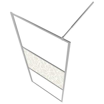 vidaXL Walk-in Shower Wall with Shelf Chrome 115x195 cm ESG Glass&Aluminium 5