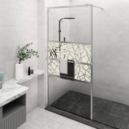 vidaXL Walk-in Shower Wall with Shelf Chrome 115x195 cm ESG Glass&Aluminium 1