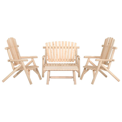 vidaXL 3 Piece Garden Lounge Set Solid Wood Spruce Natural