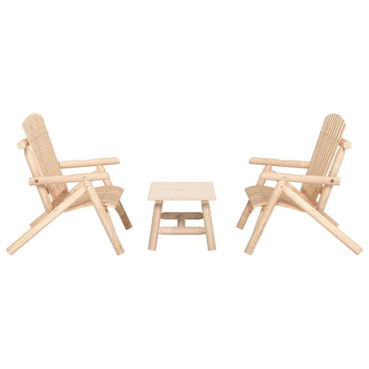 vidaXL 3 Piece Garden Lounge Set Solid Wood Spruce 1