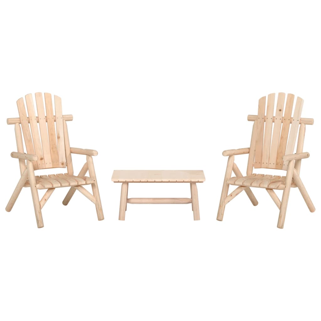 vidaXL 3 Piece Garden Lounge Set Solid Wood Spruce 1