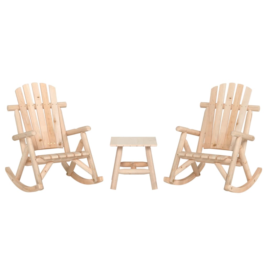 vidaXL 3 Piece Garden Lounge Set Solid Wood Spruce 1