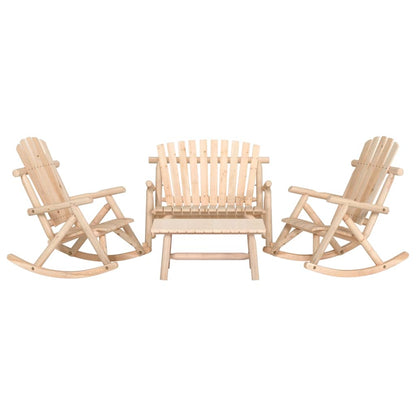 vidaXL 3 Piece Garden Lounge Set Solid Wood Spruce Natural